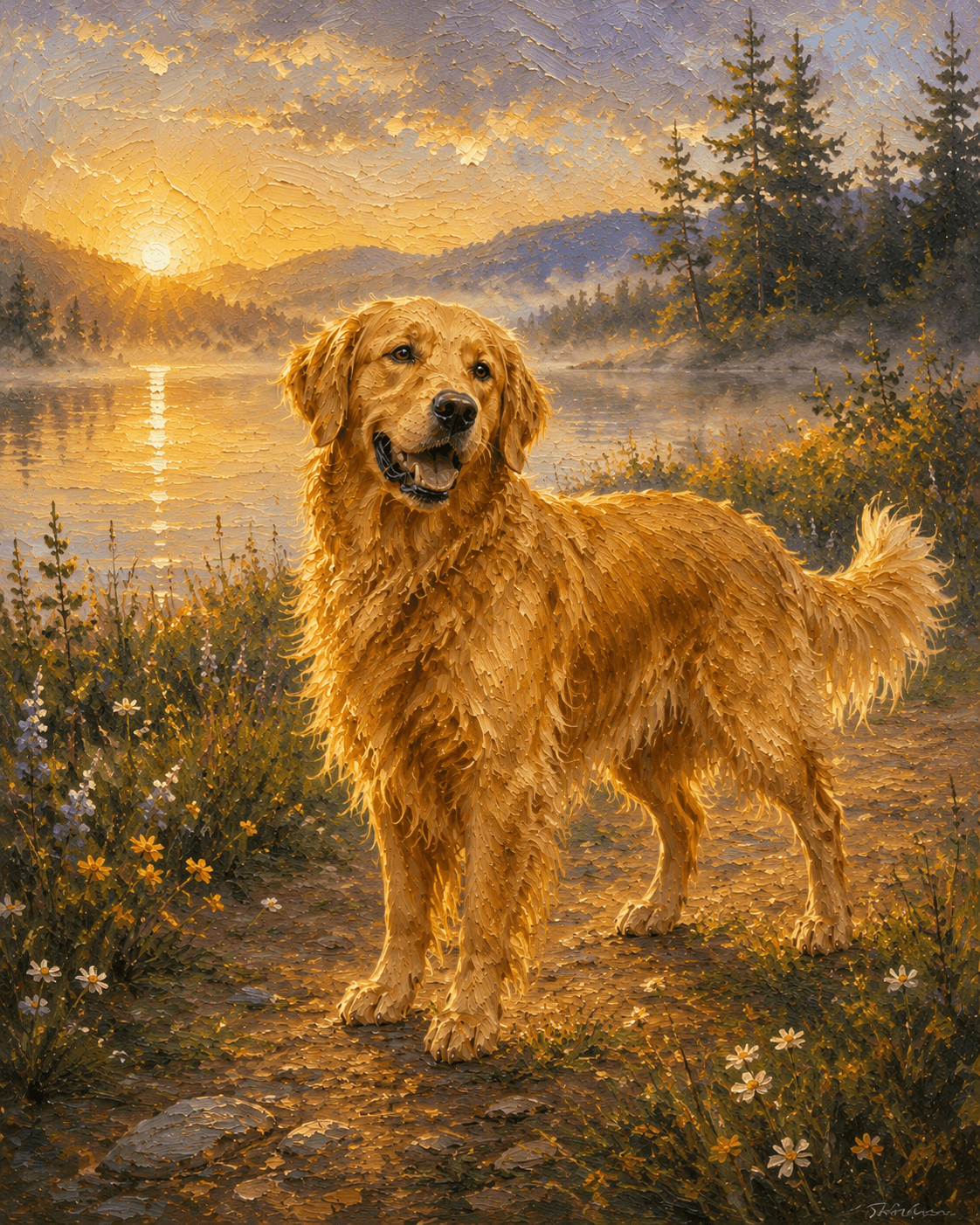 Retrato de mascota: Atardecer en el Muelle