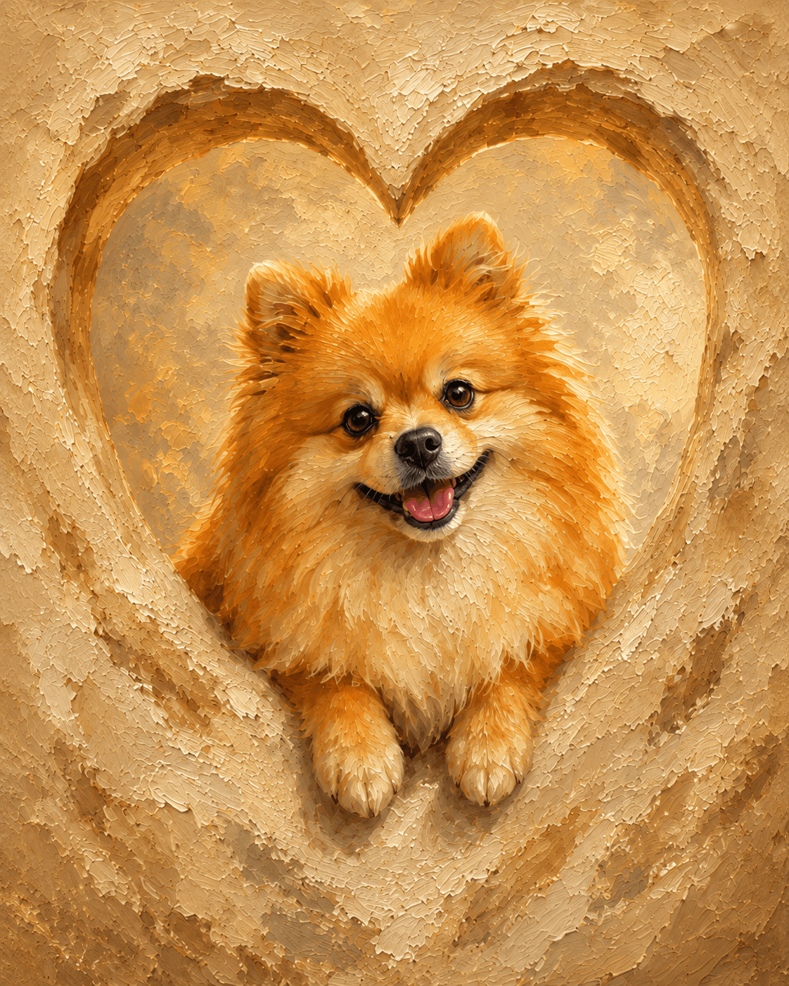 Retrato de mascota: Corazón Dorado