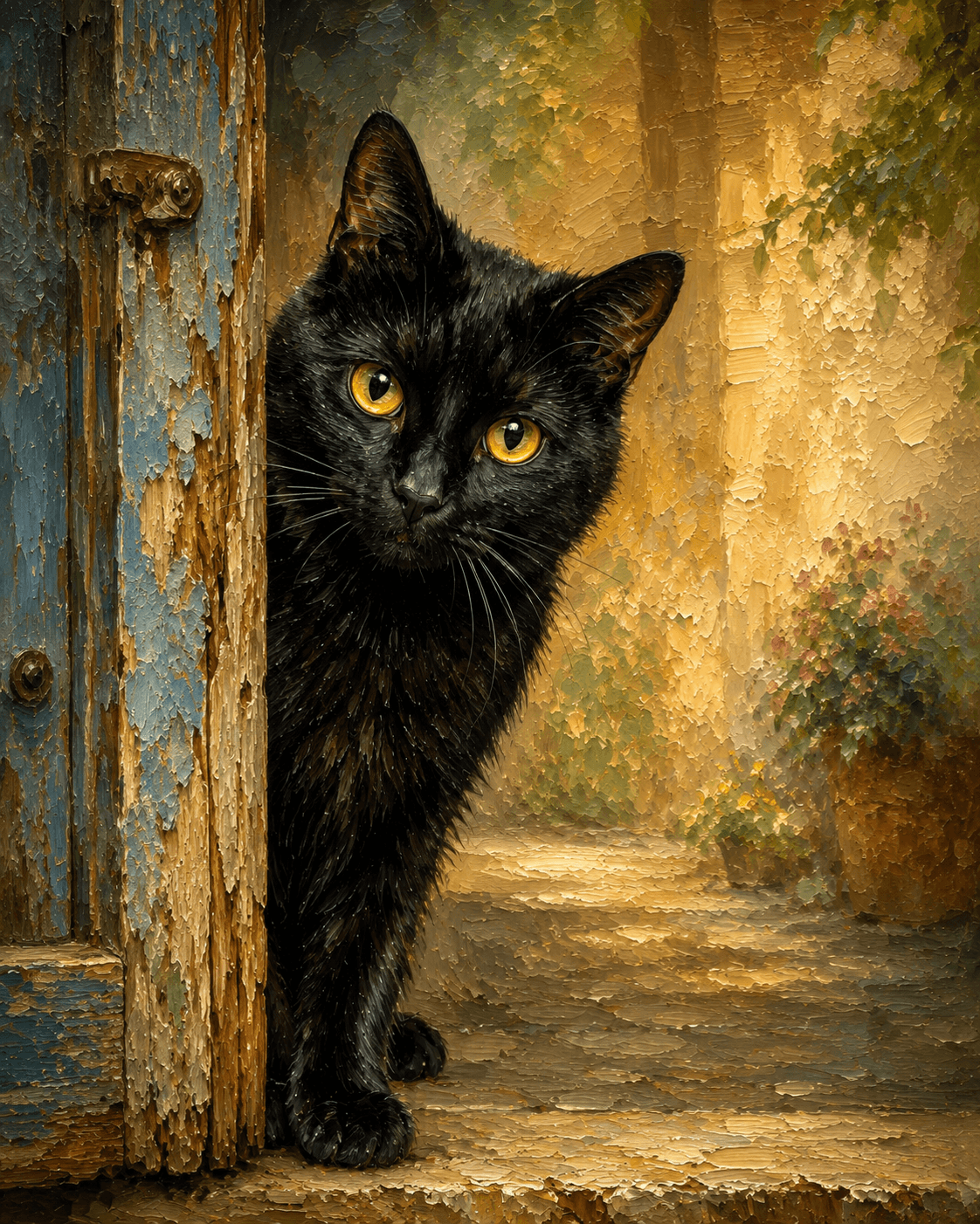 Retrato de mascota: Espiando la Puerta