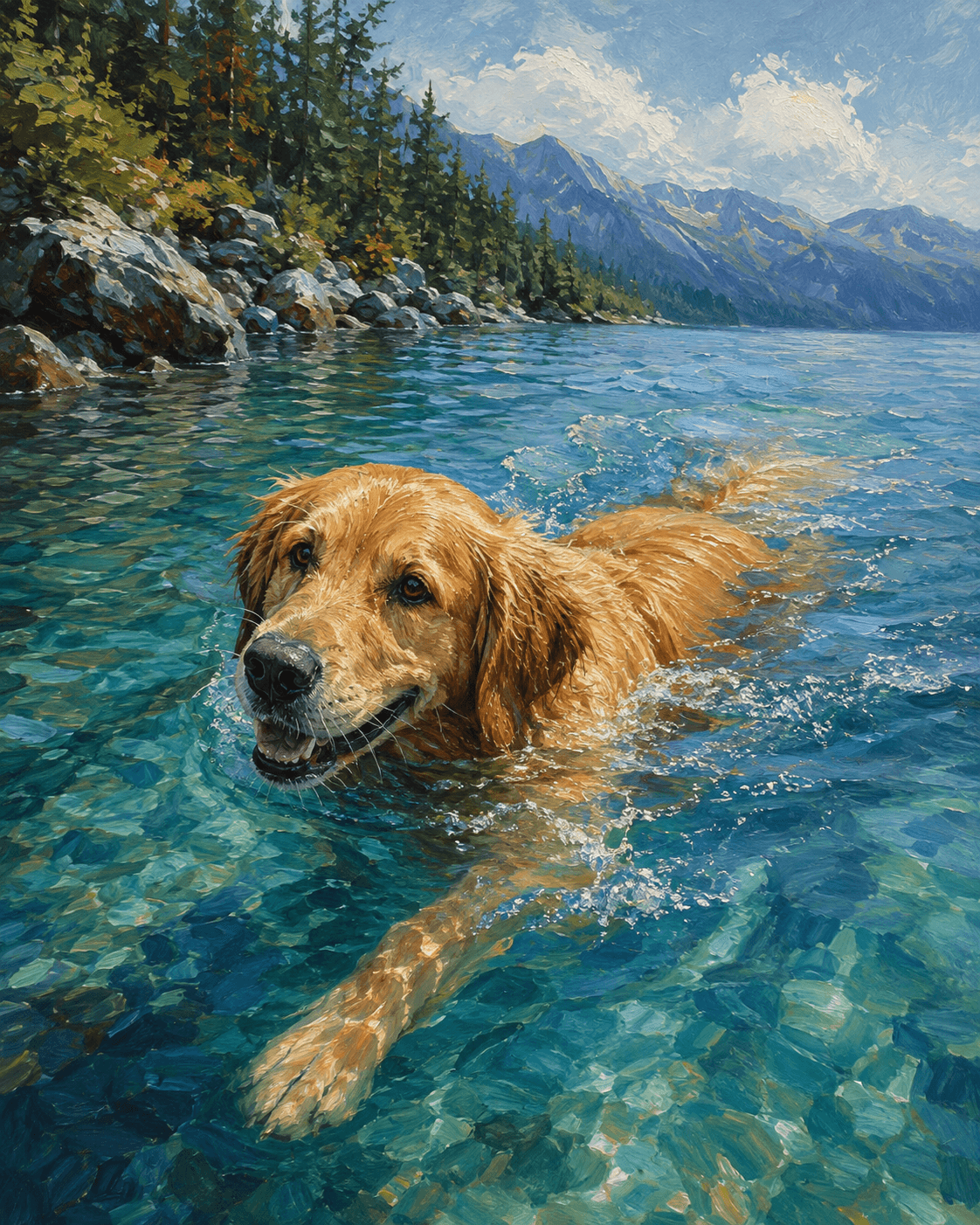 Retrato de mascota: Nadando