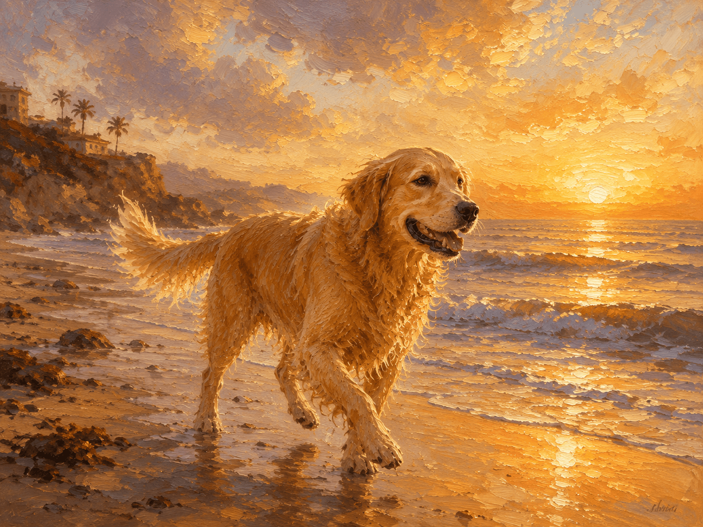 Retrato de mascota: Tarde de Playa