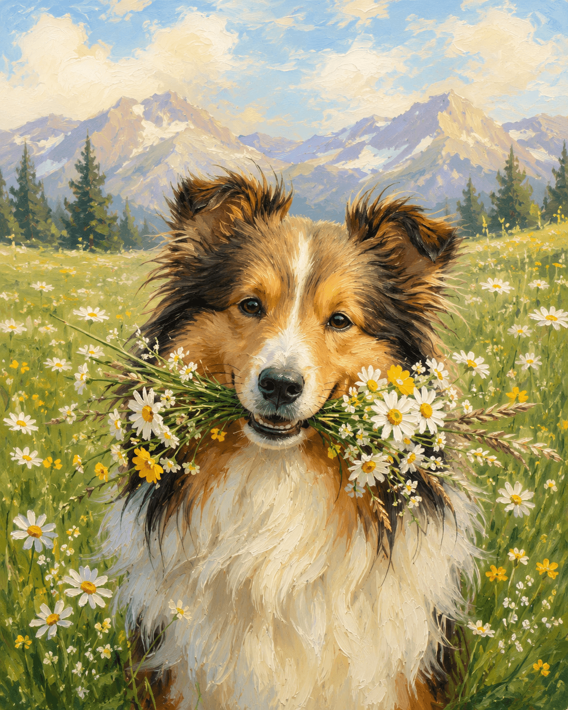 Retrato de mascota: Ramo de Margaritas