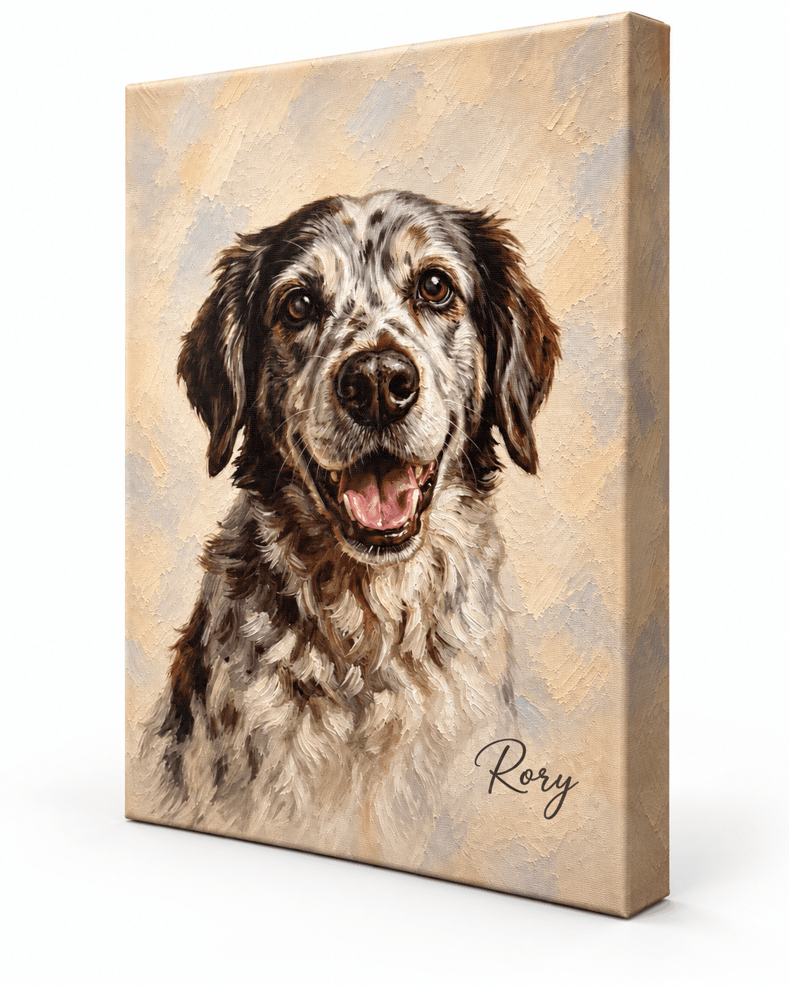 Cuadro personalizado de perro, vista en ángulo
