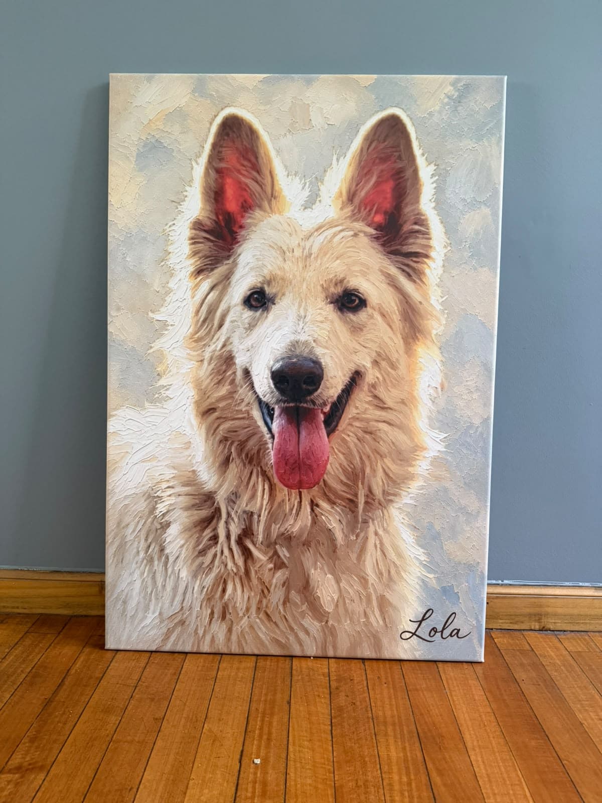 Cuadro de un cliente de Huella Arte, en su casa